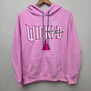 Wicked Universal Studios  Pink Hoodie Womens Size S  Graphic Sweatshirt